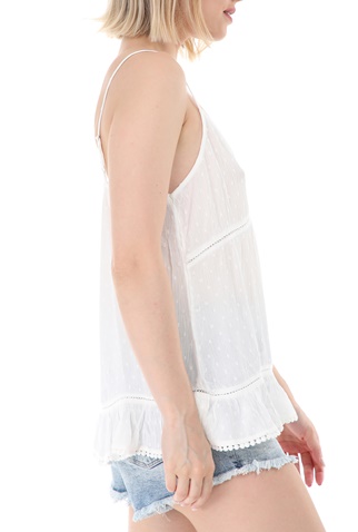 SUPERDRY-Γυναικείο τοπ SUPERDRY D2 SUMMER LACE CAMI λευκό