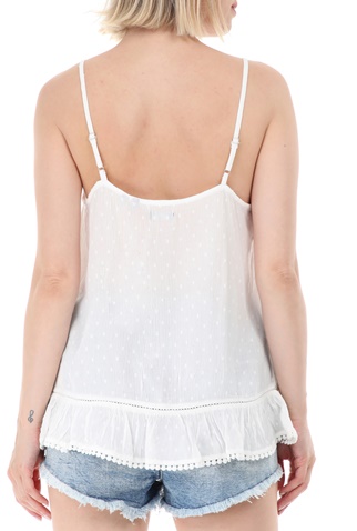 SUPERDRY-Γυναικείο τοπ SUPERDRY D2 SUMMER LACE CAMI λευκό