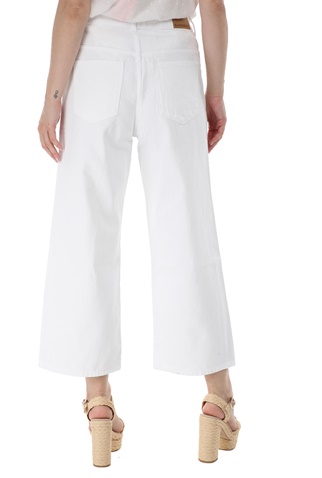 SUPERDRY-Γυναικείο jean cropped παντελόνι SUPERDRY D2 WIDE LEG CROP λευκό
