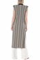 NENETTE-Γυναικεία μακριά αμάνικη ζακέτα NENETTE CRUZ MICRO JACQUARD μαύρη λευκή