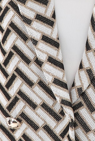 NENETTE-Γυναικείο σακάκι NENETTE LINUS GIACCA MAGLIA MICRO JACQUARD λευκό μαύρο