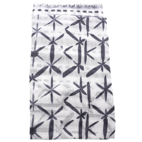 ECHO-Γυναικείο μαντήλι ECHO SHIBORI PAREO SCARF λευκό μαύρο