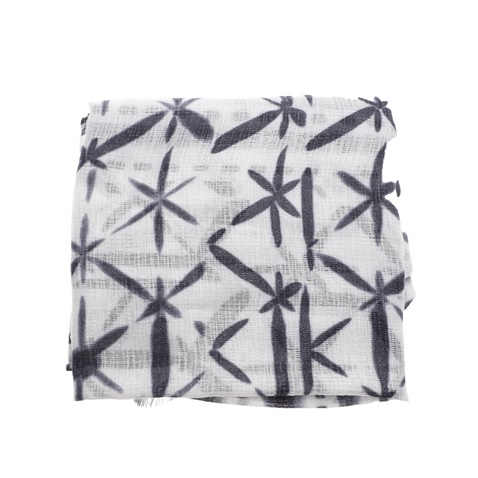 ECHO-Γυναικείο μαντήλι ECHO SHIBORI PAREO SCARF λευκό μαύρο