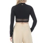 STELLA MCCARTNEY-Γυναικείο cropped top μαγιό STELLA MCCARTNEY SHORT RASHGUARD μαύρο