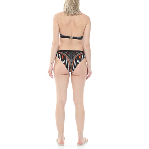 BALMAIN-Γυναικείο μαγιό μπικίνι BALMAIN TRIANGLE W/BRIEF RAY PRINT μαύρο πορτοκαλί