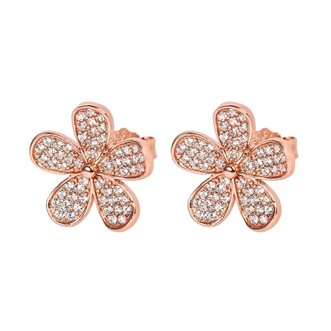 FOLLI FOLLIE-Γυναικεία διπλά σκουλαρίκια FOLLI FOLLIE Fashionably Silver Stories από επιχρυσωμένο ασήμι