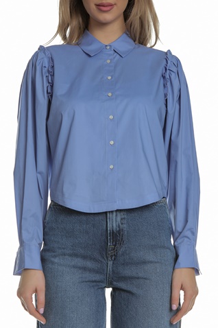 SCOTCH & SODA-Γυναικείο πουκάμισο cropped SCOTCH & SODA γαλάζιο 