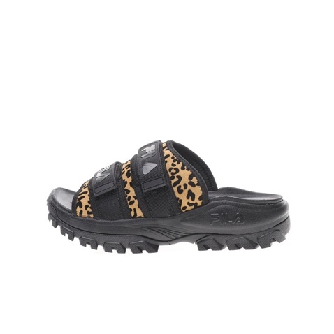 FILA-Γυναικεία slides FILA OUTDOORSLIDE ANIMAL PRINT μαύρα 