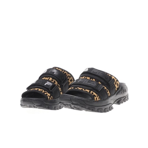 FILA-Γυναικεία slides FILA OUTDOORSLIDE ANIMAL PRINT μαύρα 