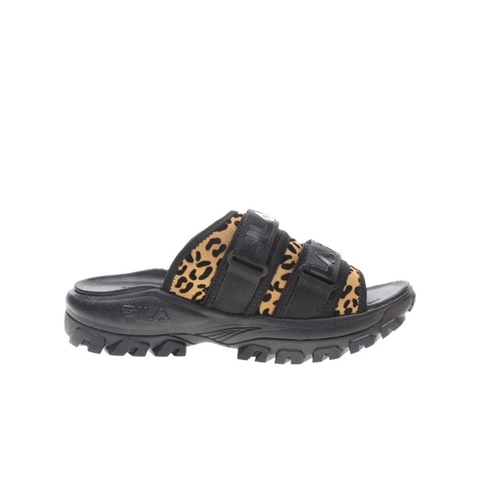 FILA-Γυναικεία slides FILA OUTDOORSLIDE ANIMAL PRINT μαύρα 