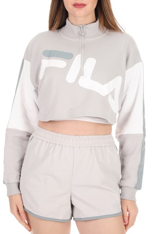 FILA-Γυναικεία φούτερ μπλούζα FILA KAIA 1/2 ZIP γκρι