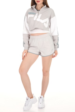 FILA-Γυναικεία φούτερ μπλούζα FILA KAIA 1/2 ZIP γκρι