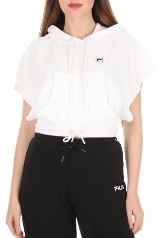 FILA-Γυναικεία φούτερ μπλούζα FILA CLAIRE CROP λευκή