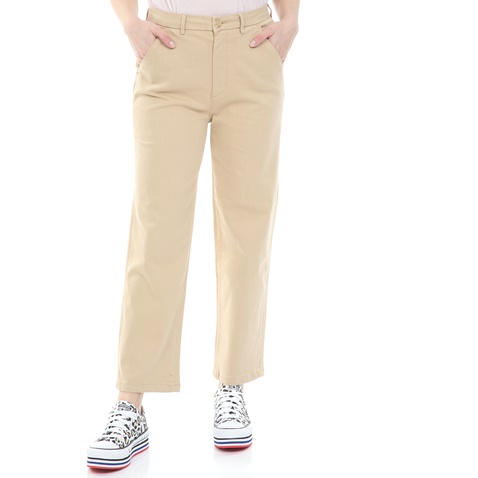 REIKO-Γυναικείο παντελόνι cropped REIKO SANDY HIGH μπεζ