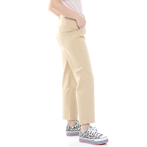 REIKO-Γυναικείο παντελόνι cropped REIKO SANDY HIGH μπεζ