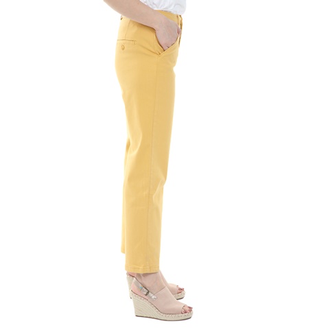 REIKO-Γυναικείο παντελόνι cropped REIKO SANDY HIGH κίτρινο