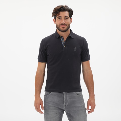TRUSSARDI-Ανδρική polo μπλούζα TRUSSARDI E101 SALISBURGO μπλε ναυτικό