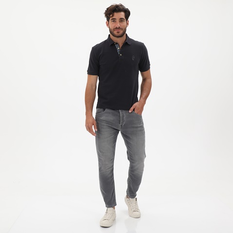 TRUSSARDI-Ανδρική polo μπλούζα TRUSSARDI E101 SALISBURGO μπλε ναυτικό