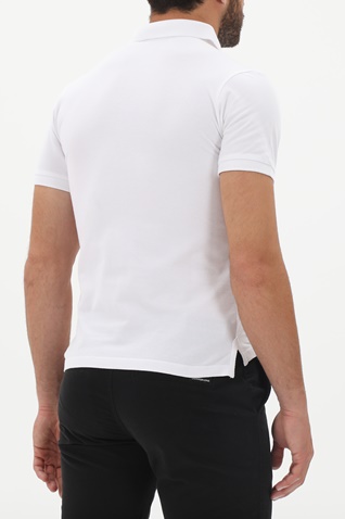 TRUSSARDI-Ανδρική polo μπλούζα TRUSSARDI E101 SALISBURGO λευκή