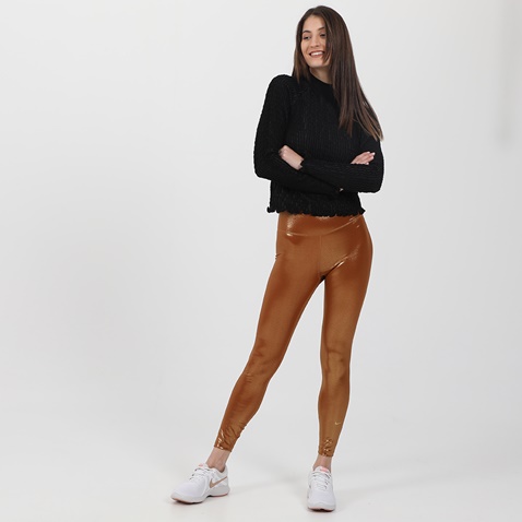 NIKE-Γυναικείο κολάν NIKE CU6030 W NIKE ONE TGT 7/8 ICNCLSH SHM μπρονζέ