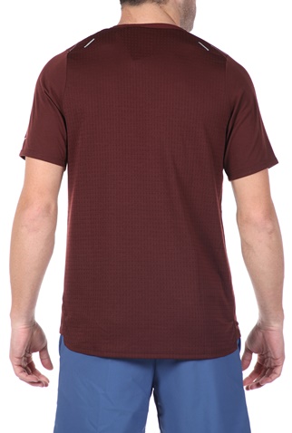 NIKE-Ανδρική μπλούζα NΙKΕ RN DV RISE 365 SS GX FLSH μπορντό ασημί