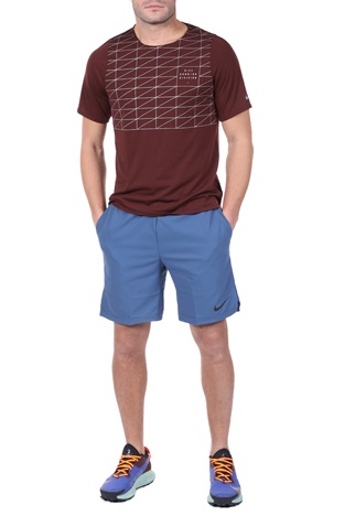 NIKE-Ανδρική μπλούζα NΙKΕ RN DV RISE 365 SS GX FLSH μπορντό ασημί
