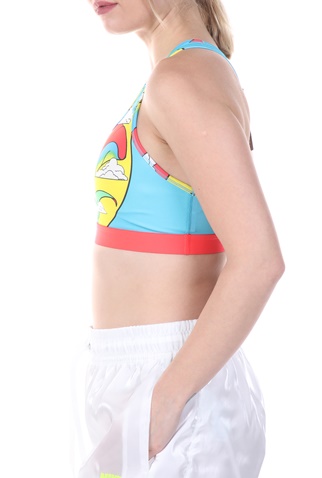 NIKE-Γυναικείο αθλητικό μπουστάκι NIKE SWOOSH A.I.R. AOP BRA μπλε κόκκινο