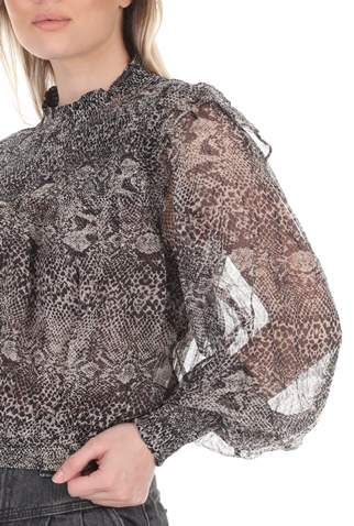 FREE PEOPLE COLLECTION-Γυναικείο μακρυμάνικο τοπ FREE PEOPLE ROMA μαύρο με μοτίβο