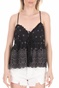 FREE PEOPLE COLLECTION-Γυναικείο τοπ FREE PEOPLE JENNA EMBROIDERED μαύρο