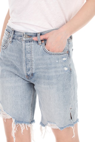FREE PEOPLE COLLECTION-Γυναικεία jean βερμούδα FREE PEOPLE SEQUOIA γαλάζια
