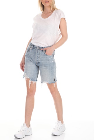 FREE PEOPLE COLLECTION-Γυναικεία jean βερμούδα FREE PEOPLE SEQUOIA γαλάζια