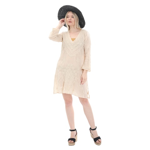 ONESEASON-Γυναικείο mini φόρεμα ONESEASON GOA MIDDY μπεζ