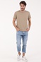 GABBA-Ανδρικό t-shirt GABBA Konrad Straight Slub μπεζ χακί