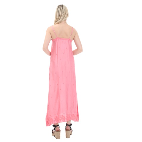 ONESEASON-Γυναικείο maxi φόρεμα ONESEASON ANTOINETTE SLIP DRESS ροζ