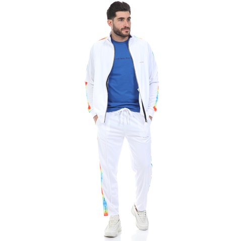 WHY NOT-Ανδρική φούτερ ζακέτα WHY NOT SWEAT MULTICOLOR λευκή