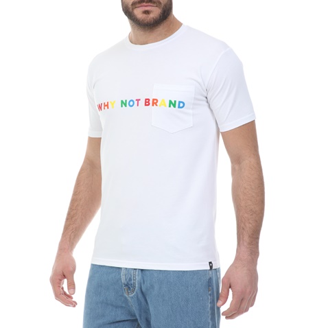 WHY NOT-Ανδρικό t-shirt WHY NOT TEE LOGO λευκό