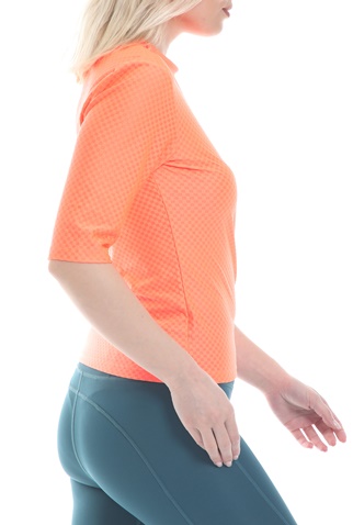 NIKE-Γυναικείο top NIKE NSW ICN CLSH TOP SS MESH πορτοκαλί