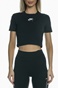 NIKE-Γυναικείο t-shirt NIKE NSW AIR SS TOP CROP μαύρο