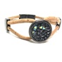 APOXYLO-Γυναικείο βραχιόλι από φελλό APOXYLO 540 BLACK NIKEL SWAROVSKI εκρού μαύρο