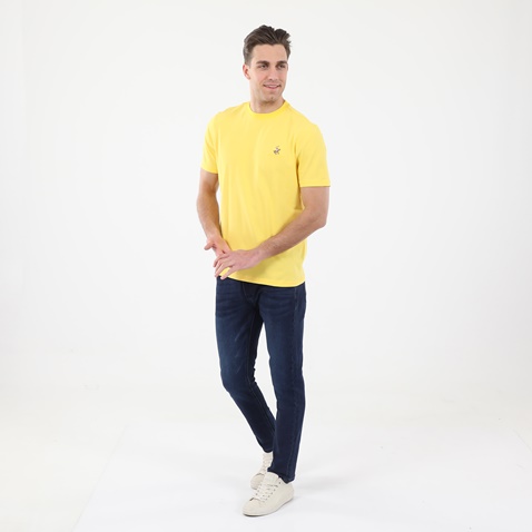 BEVERLY HILLS POLO CLUB-Ανδρικό t-shirt BEVERLY HILLS POLO CLUB BHP.CNT.042.001 κίτρινο