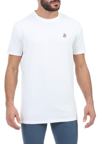 BEVERLY HILLS POLO CLUB-Ανδρική μπλούζα BEVERLY HILLS POLO CLUB Core M1437 R λευκή