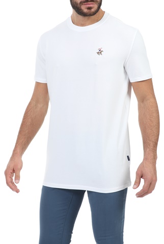 BEVERLY HILLS POLO CLUB-Ανδρική μπλούζα BEVERLY HILLS POLO CLUB Core M1437 R λευκή