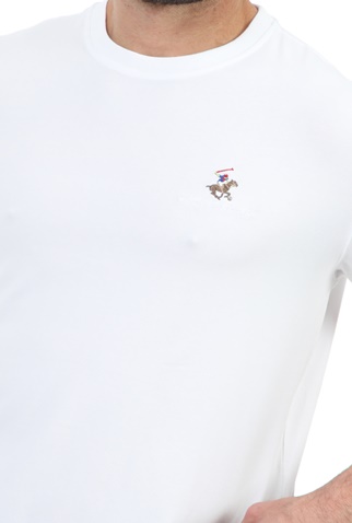 BEVERLY HILLS POLO CLUB-Ανδρική μπλούζα BEVERLY HILLS POLO CLUB Core M1437 R λευκή