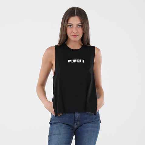 CALVIN KLEIN JEANS-Γυναικείο αμάνικο top CALVIN KLEIN JEANS KW0KW01009 μαύρο