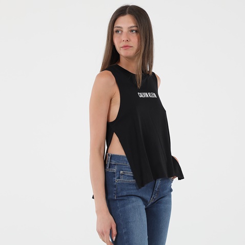 CALVIN KLEIN JEANS-Γυναικείο αμάνικο top CALVIN KLEIN JEANS KW0KW01009 μαύρο