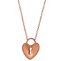 JEWELTUDE-Γυναικείο ασημένιο κοντό κολιέ JEWELTUDE 12216 ρόζ επιχρυσωμένο