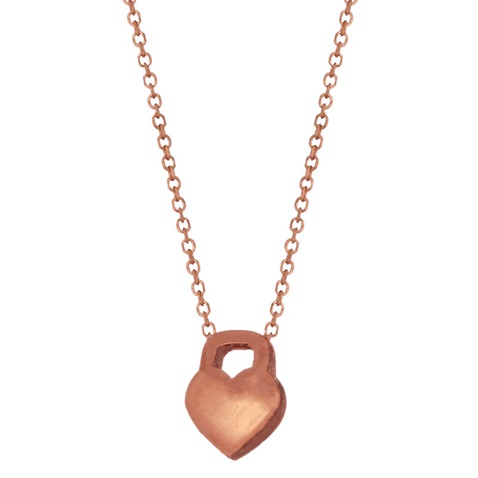 JEWELTUDE-Γυναικείο ασημένιο κοντό κολιέ JEWELTUDE 12366 ροζ επιχρυσωμένο