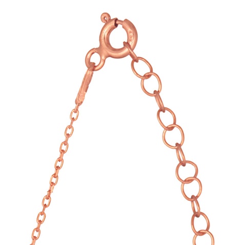 JEWELTUDE-Γυναικείο ασημένιο κοντό κολιέ JEWELTUDE 12366 ροζ επιχρυσωμένο
