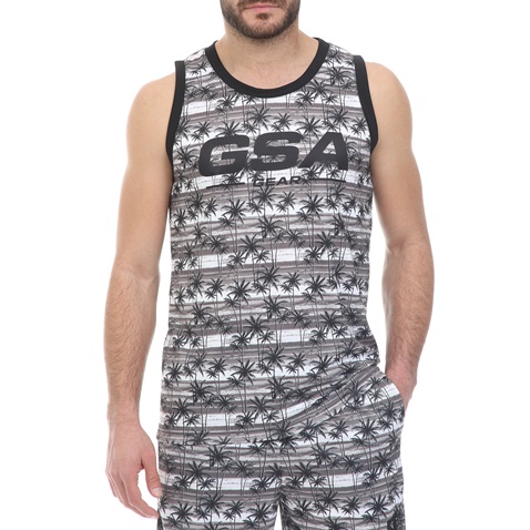GSA-Ανδρική μπλούζα GSA GEAR ACTIVE TANK TOP γκρι λευκή