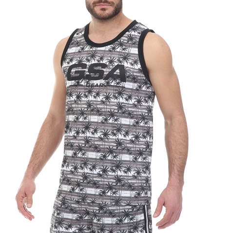 GSA-Ανδρική μπλούζα GSA GEAR ACTIVE TANK TOP γκρι λευκή